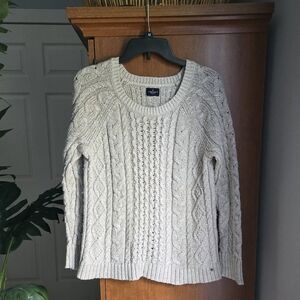 American Eagle Outfitters Beige Cable Knit Sweater Woth Sparkle Threads